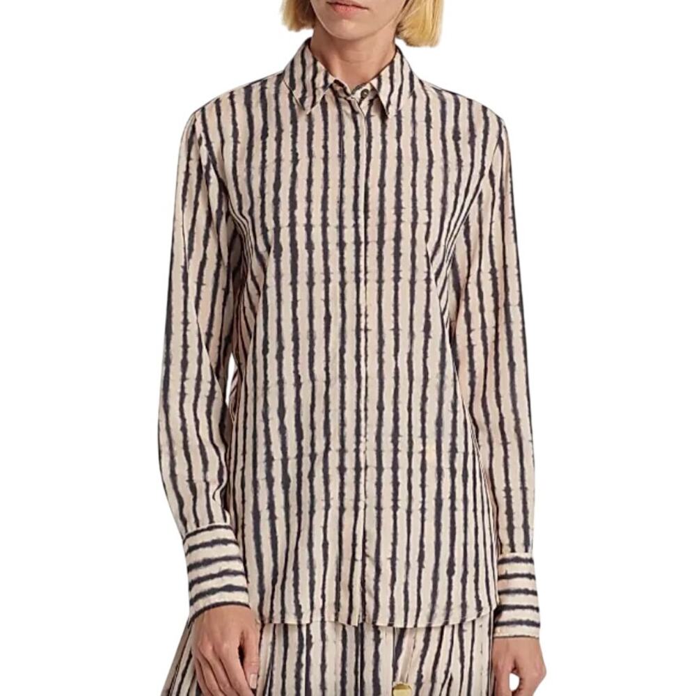 Altuzarra Chika Tie-Dye Stripe Silk Shirt